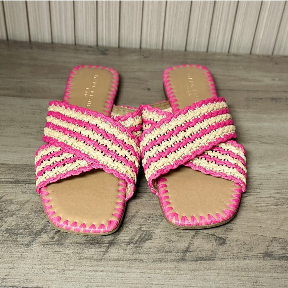 Marc Fisher Nylie Flat Sandal Natural/Pink Size 9M
